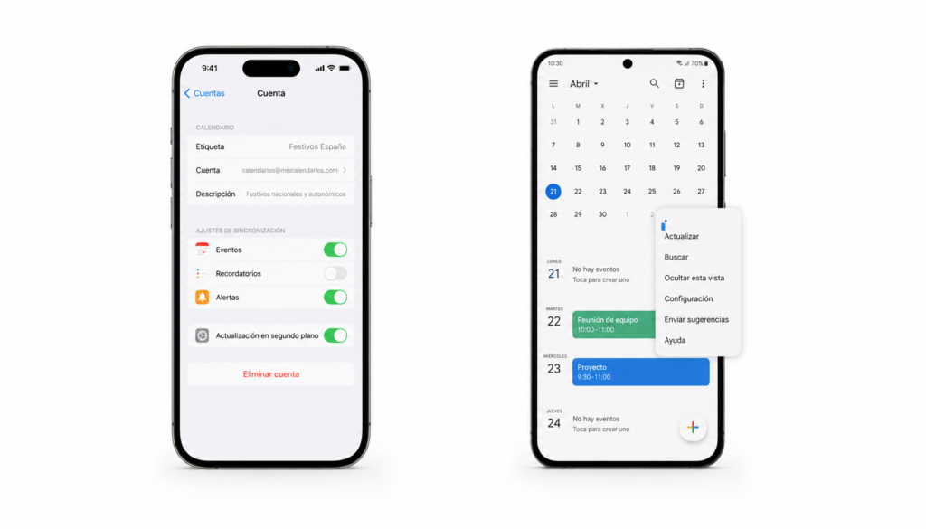 eliminar calendario suscrito